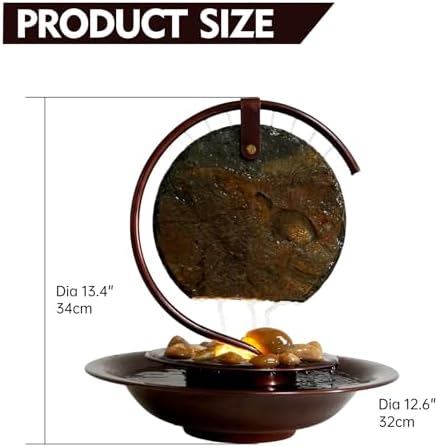 Indoor Waterfall Fountain with Light for Home Office Decor