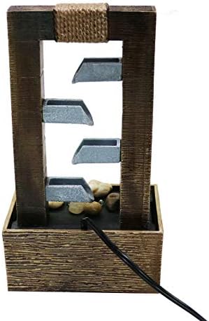 Natures Mark 10 Inch 4 Tiered Water Fountain with LED Lights