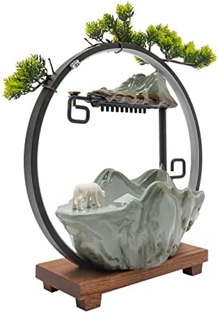 Tabletop Water Fountain with Mist and LED Lighting