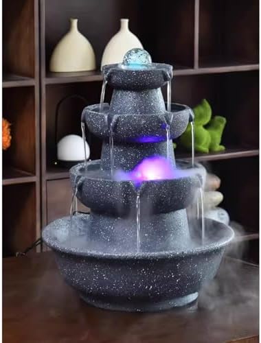 Elegant Tabletop Water Fountain with Rotating Water Ball and LED Light