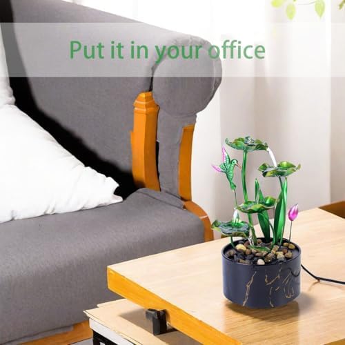 Bocnity 5-Tier Lotus Waterfall Fountain for Home Office Decor