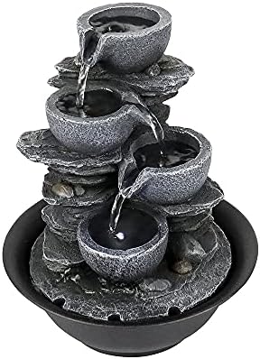 106 Inch Rock Water Fountain with LED Light for Home Office