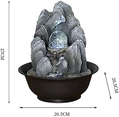 XRXwuf689 Desktop Water Fountain with Rotatable Ball for Zen Relaxation