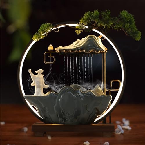 Tabletop Water Fountain with LED Lights and Atomizer 1