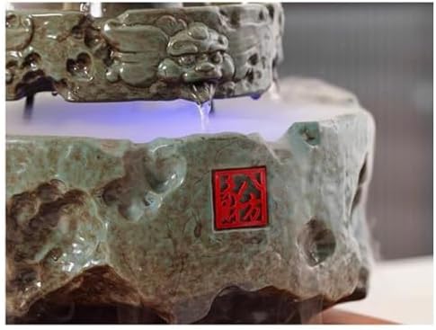 Elegant Green Ceramic Tabletop Water Fountain