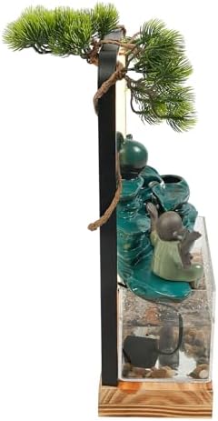Zen Tabletop Fountain with LED Lights and Fish Tank