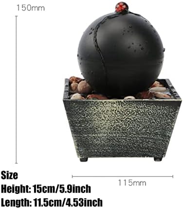 Rwoora Tabletop Ball Fountain Indoor Resin Waterfall Decor