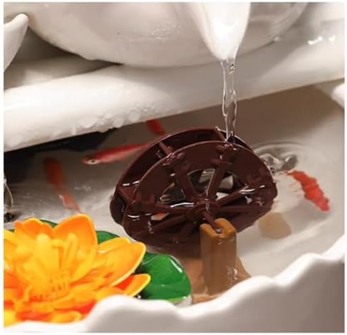 Elegant Ceramic Tabletop Water Fountain with Lighting and Fog