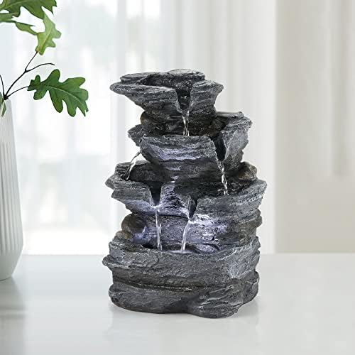 WicheMi Indoor Waterfall Fountain with LED Light 1