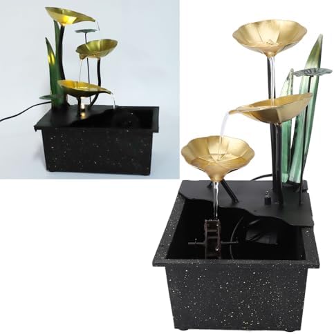 SUNFECILI Tabletop Water Fountain with LED Light