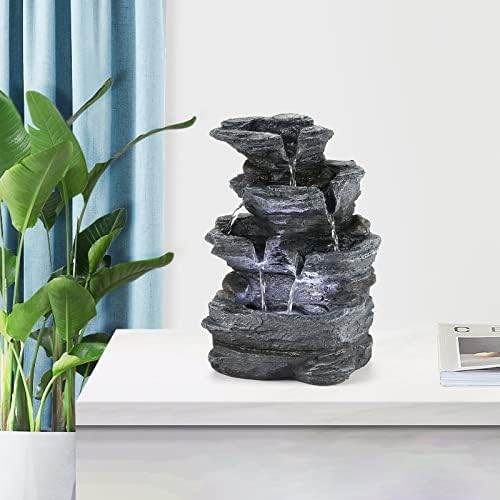 WicheMi Indoor Waterfall Fountain with LED Light 1