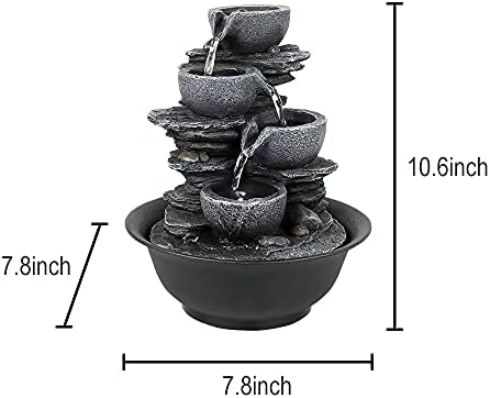 106 Inch Rock Water Fountain with LED Light for Home Office
