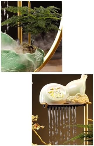 AQWASYUTER Water Fountain Indoor Decor Zen Desktop Fountain with Lucky Elements