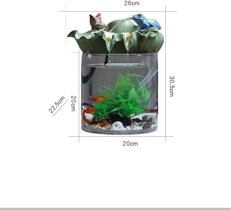 Chinese Style Tabletop Fountain with Flowing Water and Goldfish