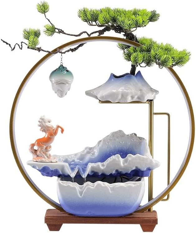 Water Fountain Indoor Flowing Rockery Humidifier Decor