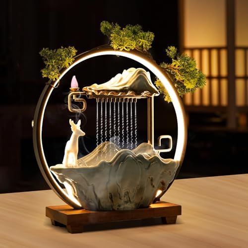 Tabletop Water Fountain with LED Light and Pump