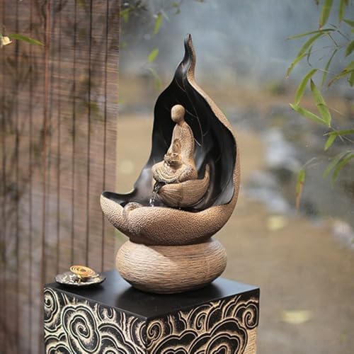 Elegant Desktop Water Fountain with Buddha and Lotus Design