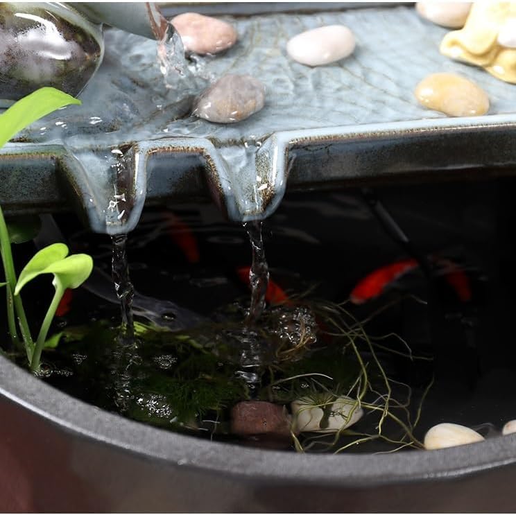Ceramic Desktop Water Fountain for Home Zen Decor
