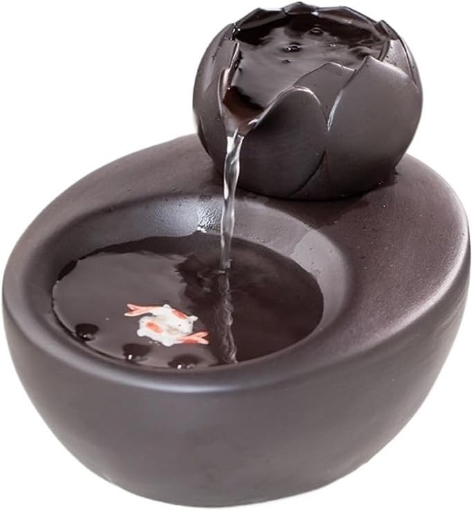Elegant Black Ceramic Tabletop Water Fountain