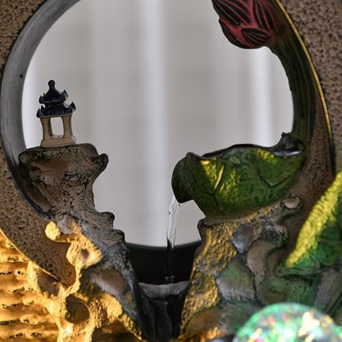 Elegant Indoor Desktop Water Fountain with Lotus Leaf Design