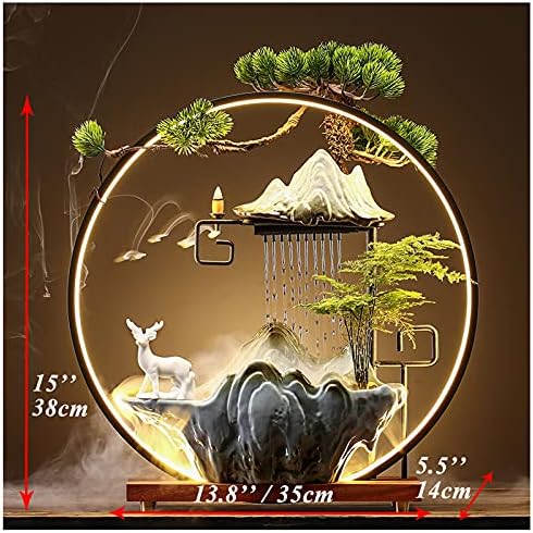 Deer Indoor Water Fountain with LED Light and Mist
