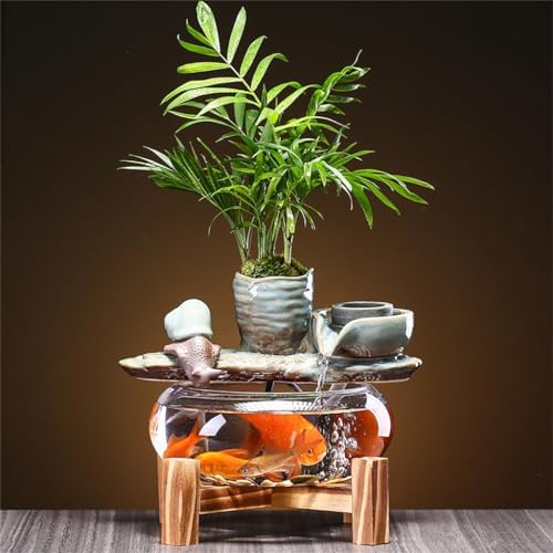 Small Fish Tank Automatic Flowing Water Desktop Fountain Decorative Ornament