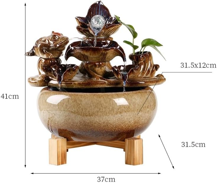 Ceramic Tabletop Fountain with Flowing Water Indoor Decor