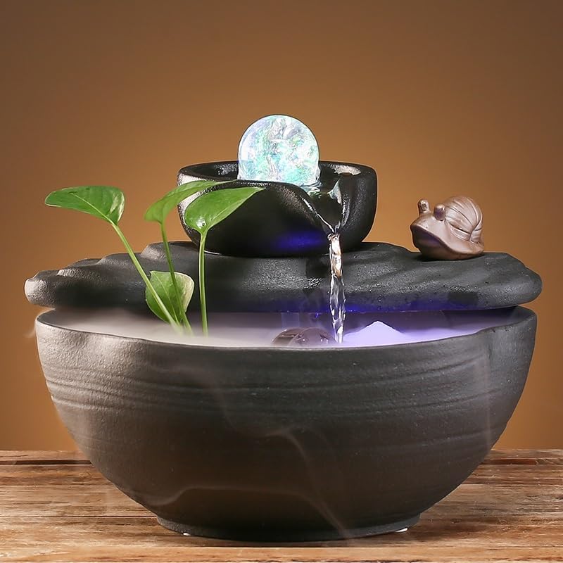 Calm Indoor Fountain Tabletop Ceramic Water Decor