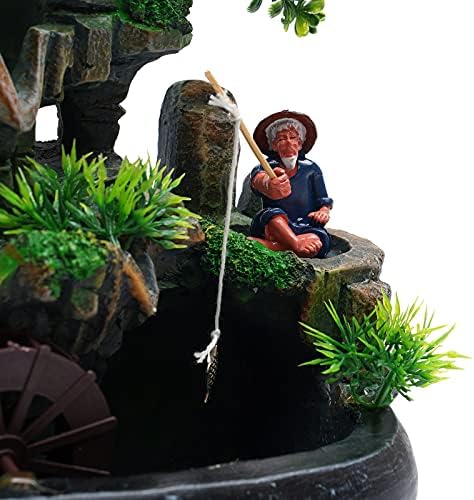 Ageanbri Tabletop Fountain with LED Light and Waterfall
