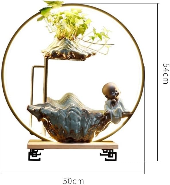 Indoor Water Fountain with Circulating Flow and Humidification