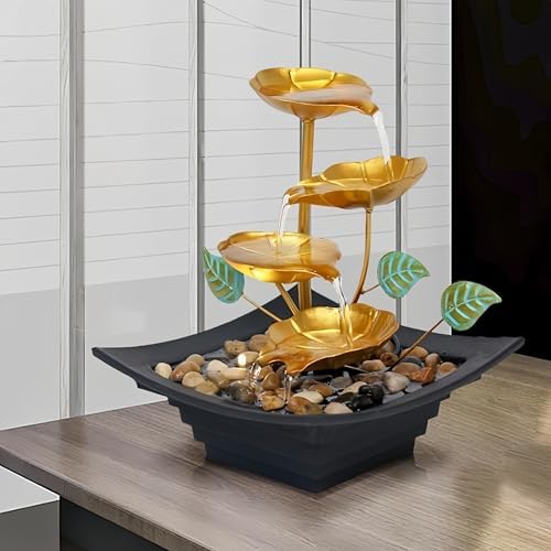 Fengshui Caishen Tabletop Water Fountain for Home Decor