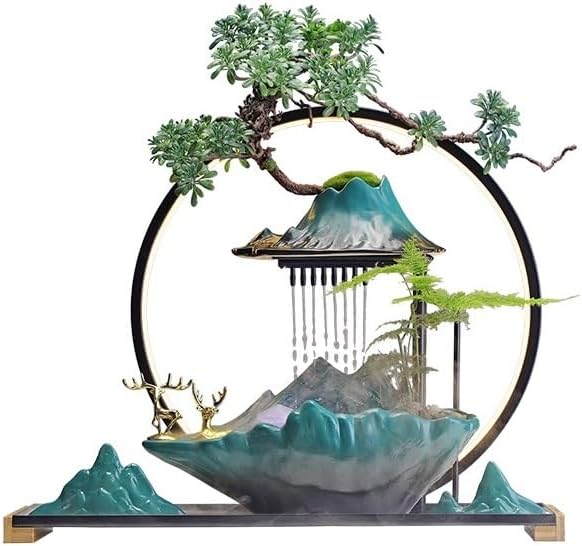 Water Fountain Indoor Tabletop Fountain Zen Waterfall Decoration