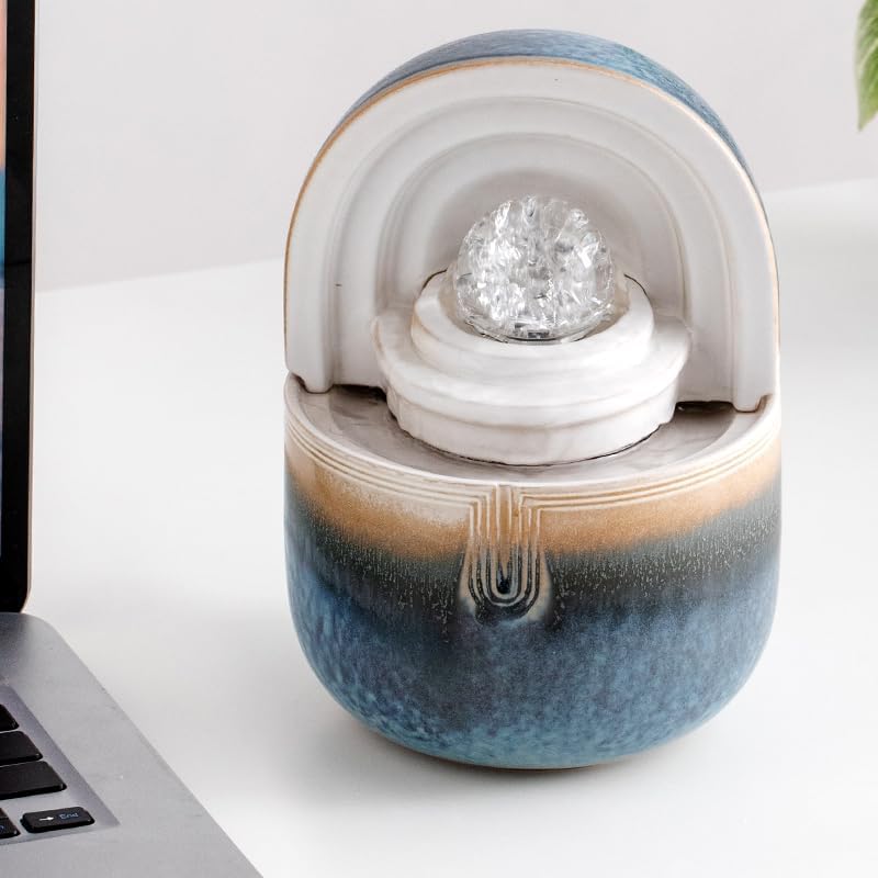 Ceramic Desktop Water Fountain Zen Decor Indoor Humidifier
