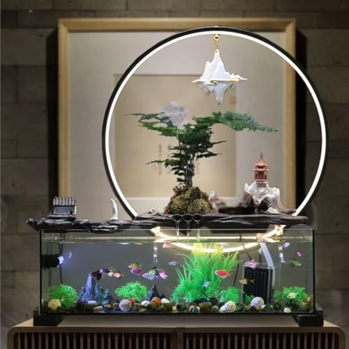 Indoor Water Fountain with Goldfish Decorative Tabletop Fountain