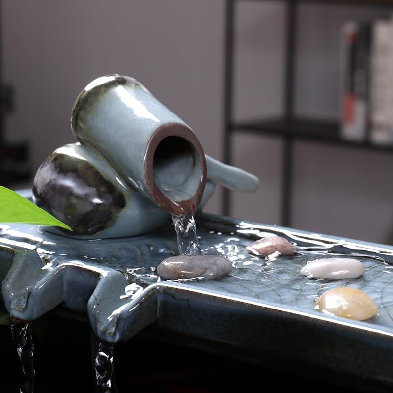Ceramic Desktop Water Fountain for Home Zen Decor