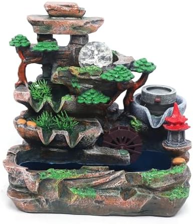 DYRABREST Tabletop Rockery Fountain with LED Light