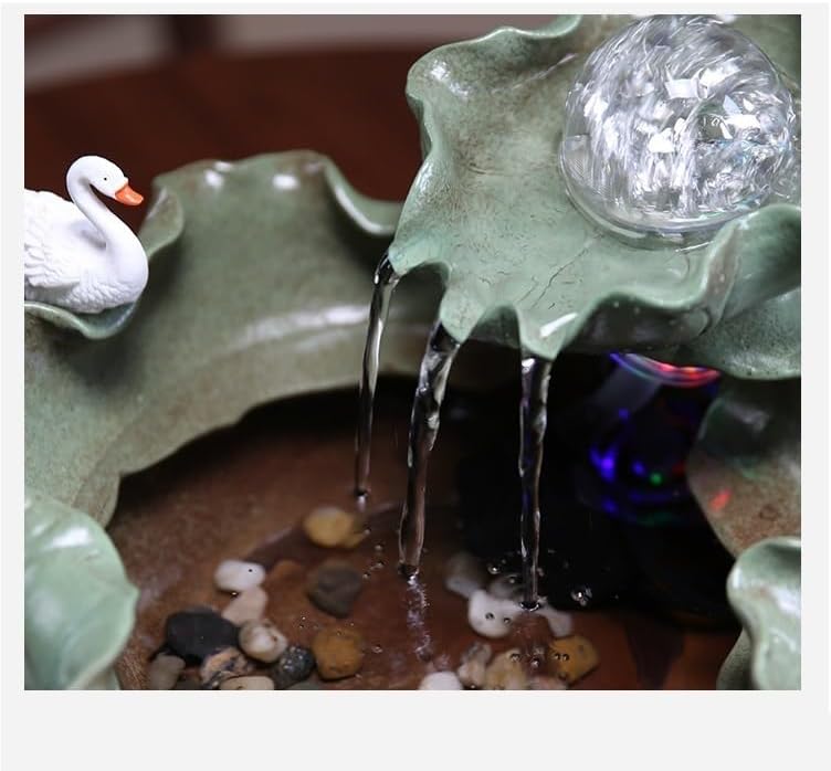 Chinese Style Tabletop Water Fountain Ornament for Home Office Decor