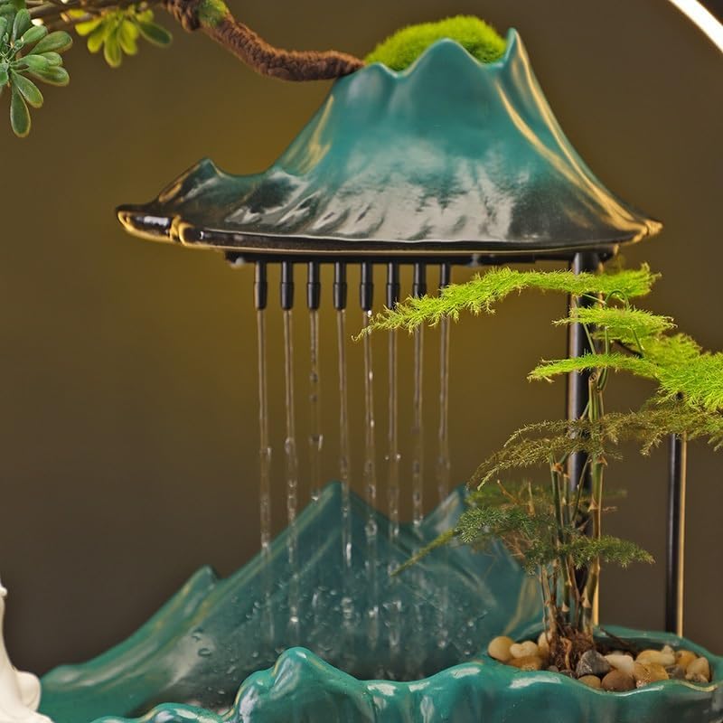 Water Fountain Indoor Tabletop Fountain Zen Waterfall Decoration