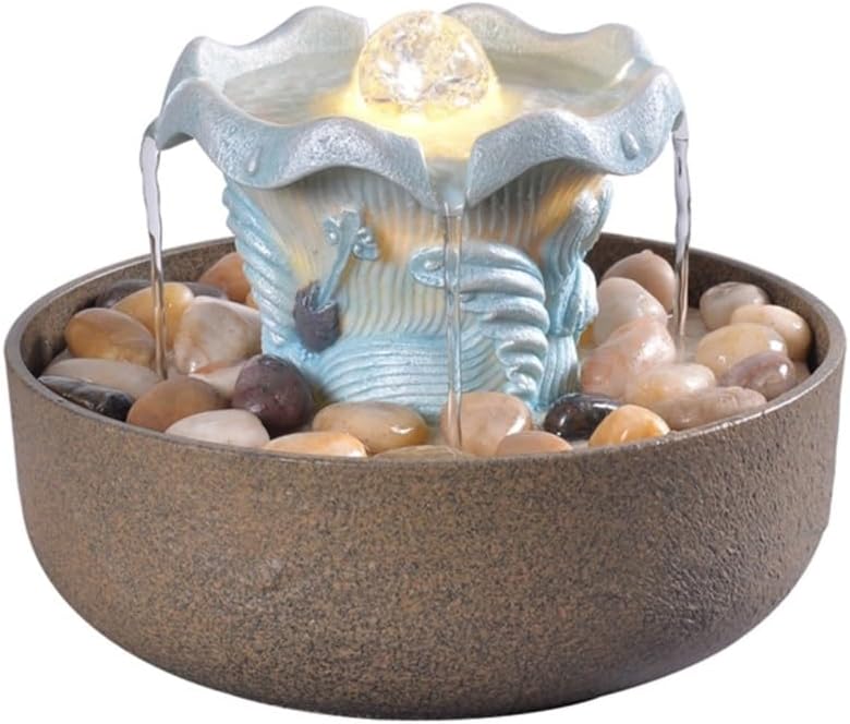 Elegant Resin Tabletop Fountain with Dynamic Water Flow