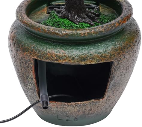 WUSILILU Tabletop Water Fountain with LED Light