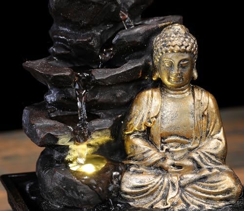 Seyee Bro Tabletop Water Fountain Buddha Statue