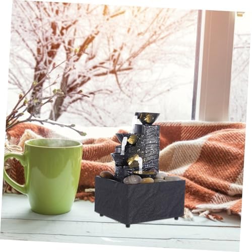 RORPOIR Tabletop Waterfall Fountain Battery Powered Office Decor