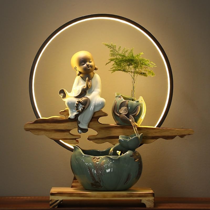 Indoor Fountain Tabletop Water Feature for Office and Home Decor