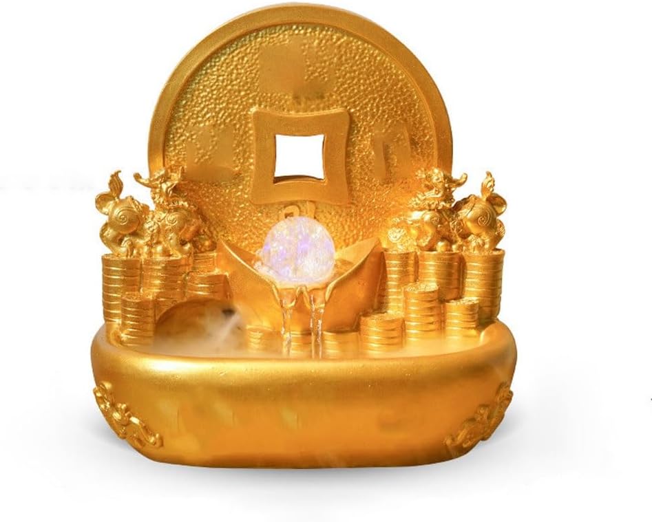 JUNXIAN Tabletop Waterfall Fountain for Home Office Living Room Desk Decoration