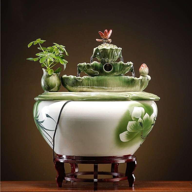 Elegant Ceramic Tabletop Fountain for Home Office and Garden