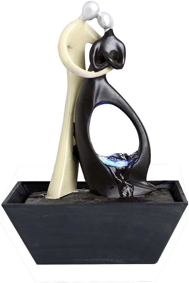 Modern Desktop Water Fountain with Two Dancing Figures