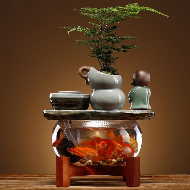 Indoor Fountain Tabletop Water Feature for Home Office and Living Room