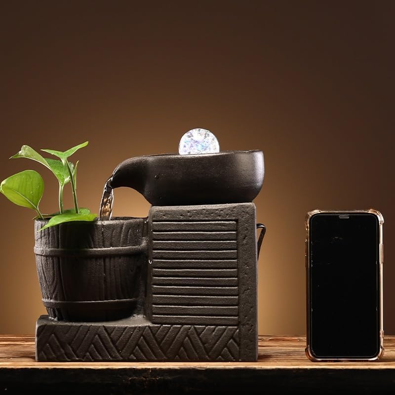 Elegant Ceramic Tabletop Water Fountain for Home Office