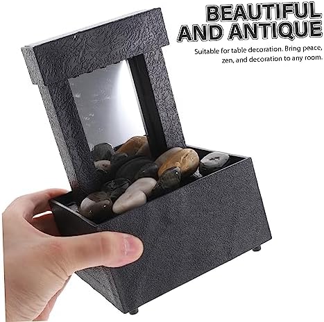 SOLUSTRE Running Water Ornament Desktop Fountain Zen Decor for Home Office Bedroom