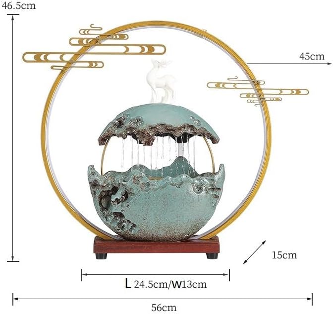 Indoor Circular Water Fountain Desk Decor Zen Waterfall